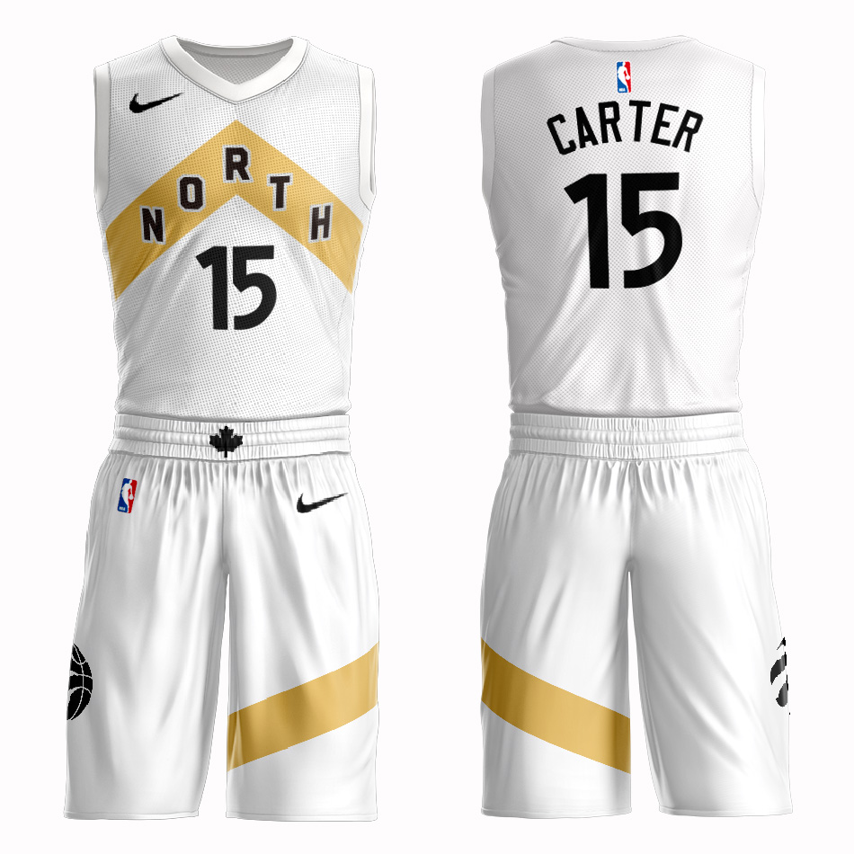 Customized 2019 Men Toronto Raptors 15 Carter white NBA Nike jersey